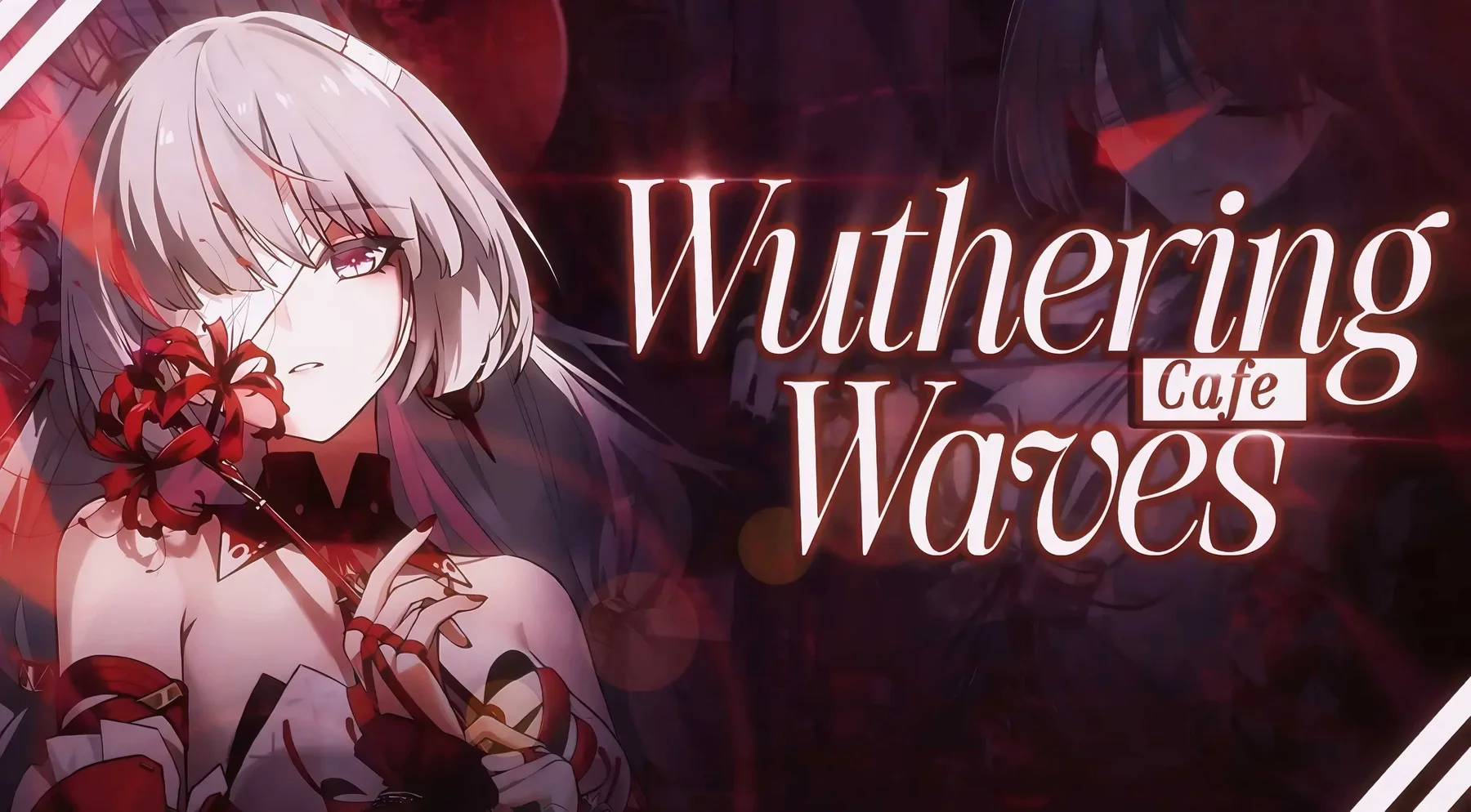 The alternate crimson Wuthering Waves Café artwork, collected in the community archive