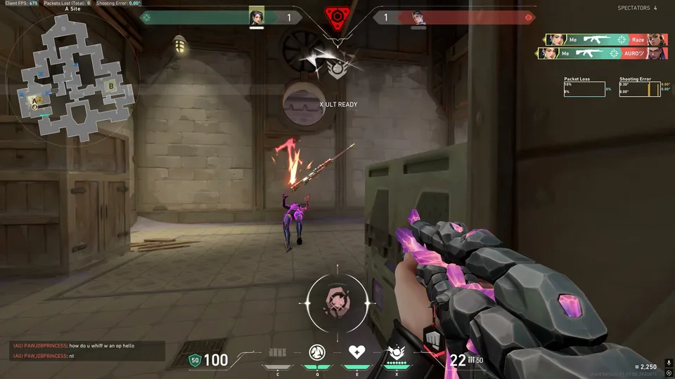 Valorant, a frame from my own gameplay recording